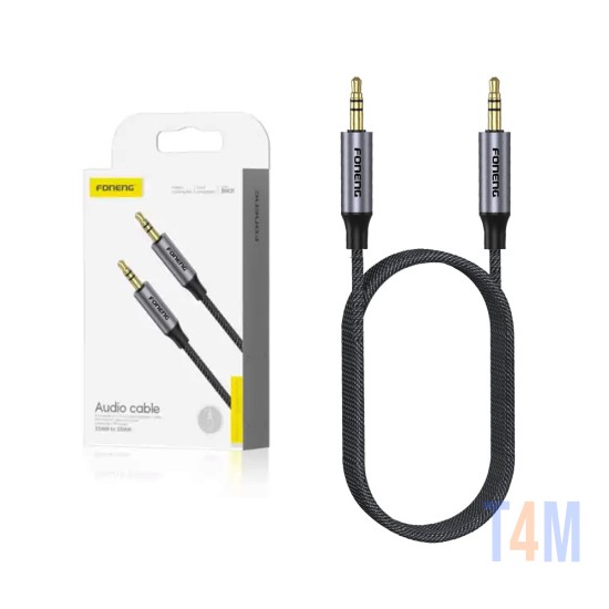 Cable de Audio AUX Metálico Foneng BM31 3,5mm a 3,5mm 1m Negro